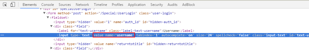 Identifying the value name